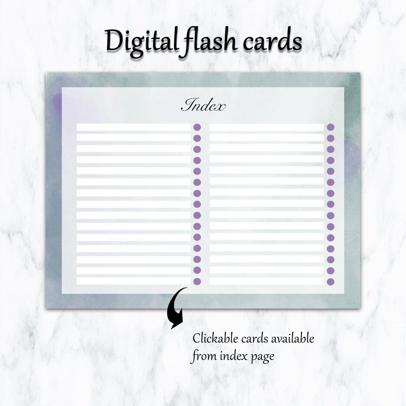 Digital Flashcards for Goodnotes Notability PDF Viewer Etsy