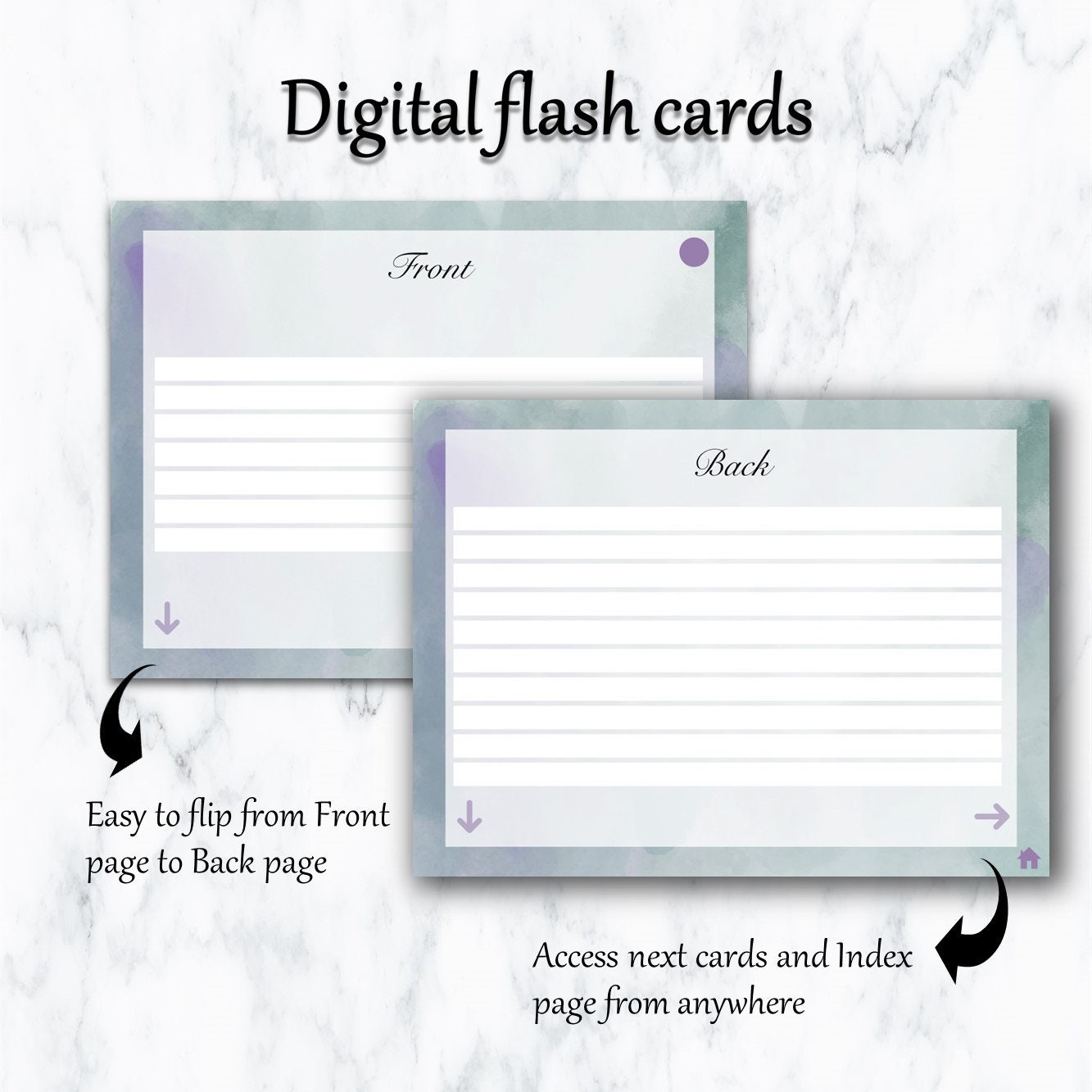 Digital Flashcards for Goodnotes Notability PDF Viewer Etsy