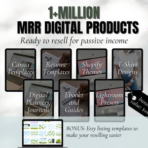 1M+ Ultimate Master Resell Digital Products Bundle | MRR Passive Income | MRR Digital Planners, Canva Templates, MRR Ebooks, plr products