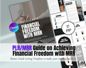 Financial Freedom with MRR | Ultimate Guide to Success with MRR, PLR Digital Product, Master Resell Rights Plr, Resell Rights Canva Template