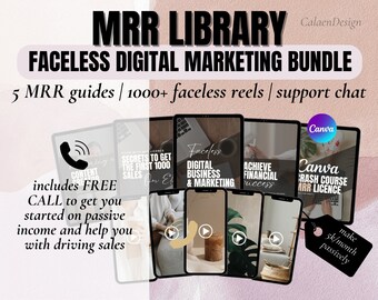 Voor u klaar FACELESS Digitale Marketinggidsbundel met gratis bellen MRR en Private Label-rechten PLR Klaar-voor-u digitale producten