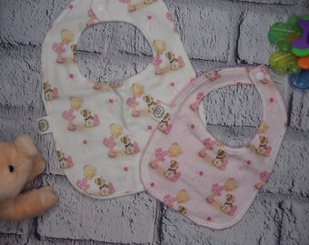 Precious Moments White & Grey Set of Three Triangle Bibs White/Grey