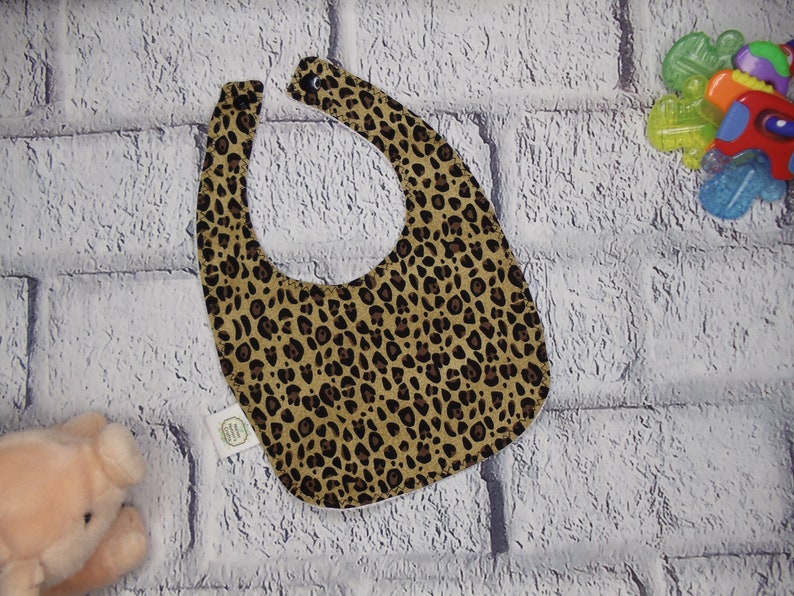 2 Sizes Handmade Baby Bib-Cheetah Print