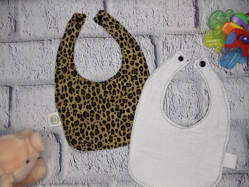 2 Sizes Handmade Baby Bib-Cheetah Print
