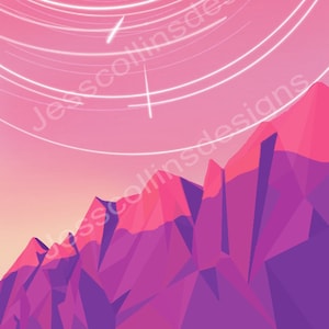 Mountain Star Trail Phone Background