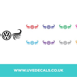 Wing Van Sticker VW Logo With Wings Campervan Vinyl Decal | Volkswagen Camper Van ...