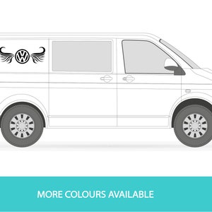 Wing Van Sticker VW Logo With Wings Campervan Vinyl Decal | Volkswagen Camper Van ...