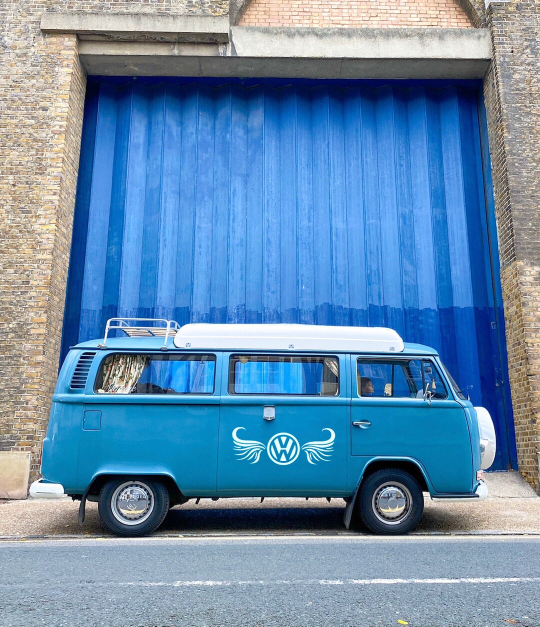 Wing Van Sticker VW Logo With Wings Campervan Vinyl Decal | Volkswagen Camper Van ...