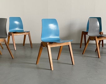 Chaises de salle à manger vintage empilables modernes du milieu du siècle, Adam Stegner pour Pagholz Flötotto, 1960