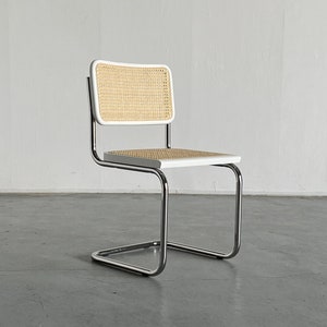 1 of 12 Vintage Cesca Mid-Century Modern Cantilever Chair / White Marcel Breuer B32 Design Chairs / Bauhaus Design / Early 2000s, Italy