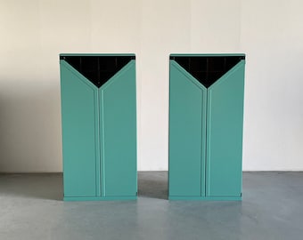 Pair of Postmodern Memphis Style Mint Green Bar Cabinets by KAPO Möbelwerkstätten, 1980s Austria