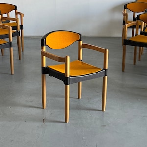 Vintage Stackable &quot;Strax&quot; Armchairs by Hartmut Lohmeyer for Casala in Orange Fabric, 1980s Germany