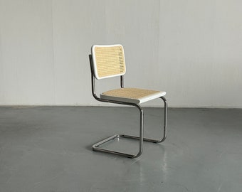 1 of 12 Vintage Cesca Mid-Century Modern Cantilever Chair / White Marcel Breuer B32 Design Chairs / Bauhaus Design / Early 2000s, Italy