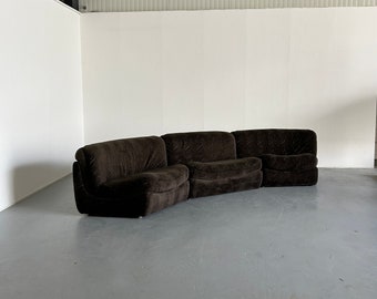 Vintage Mid-Century Modern Curved Modular Sofa im Stil von Wladimir Kagan, zugeschrieben Wittmann, Österreich / 1970er Jahre Serpentine Schnittsofa