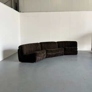 Vintage Mid-Century Modern Curved Modular Sofa in Style of Vladimir Kagan, attributed to Wittmann, Austria / 1970s Sectional Serpentine Sofa