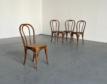 Ensemble de 4 chaises vintage Thonet en bois courbé n° 14 / chaises de bistrot Thonet vintage / chaises de salle à manger de café vintage, 1950s