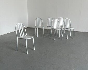 Set of 6 White Robert Mallet-Stevens Model No. 222 Stackable Chairs for Pallucco Italia, Iconic Functionalist Design, 1928