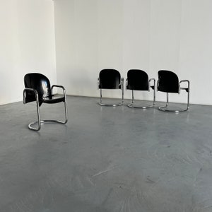 Set of 4 Vintage &#39;Dialogo&#39; Dining Chairs by Afra and Tobia Scarpa for B&B Italia, 1970s Italy