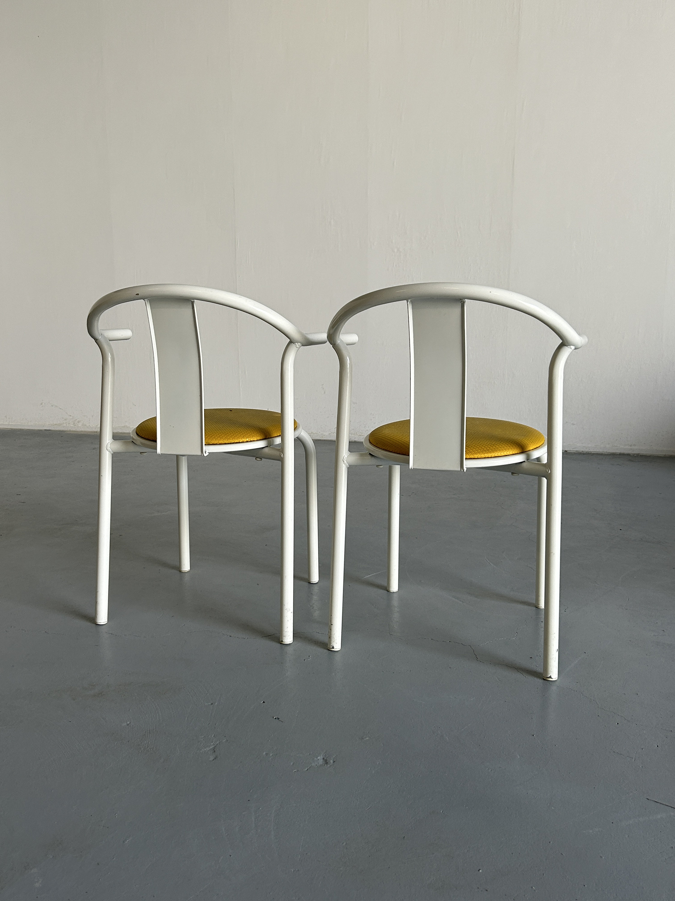 Pair of Vintage Ikea Postmodern Memphis MAXMO Metal Dining Chairs