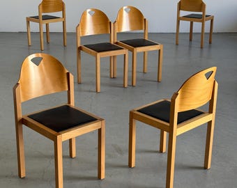 Set of 6 Postmodern Stackable Dining Chairs by Thonet, 1990s Austria