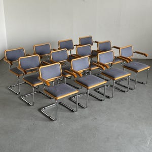 1 of 12 Vintage Mid-Century Modern Upholstered Cesca Armchairs by Bene Austria, B64 Marcel Breuer, Bauhaus Design, 1980s Austria