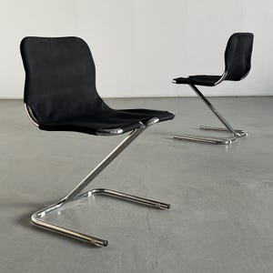 Pair of Vintage Modernist &#39;Formula&#39; Cantilever Dining Chairs by Ruud Ekstrand and Christer Norman for Dux, 1968 Sweden