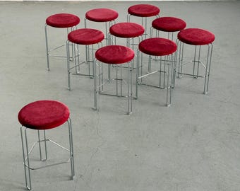 1 of 10 Geometric ‘Area 63’ Stools by Studio Tecnico Bononia, 1960s Italy