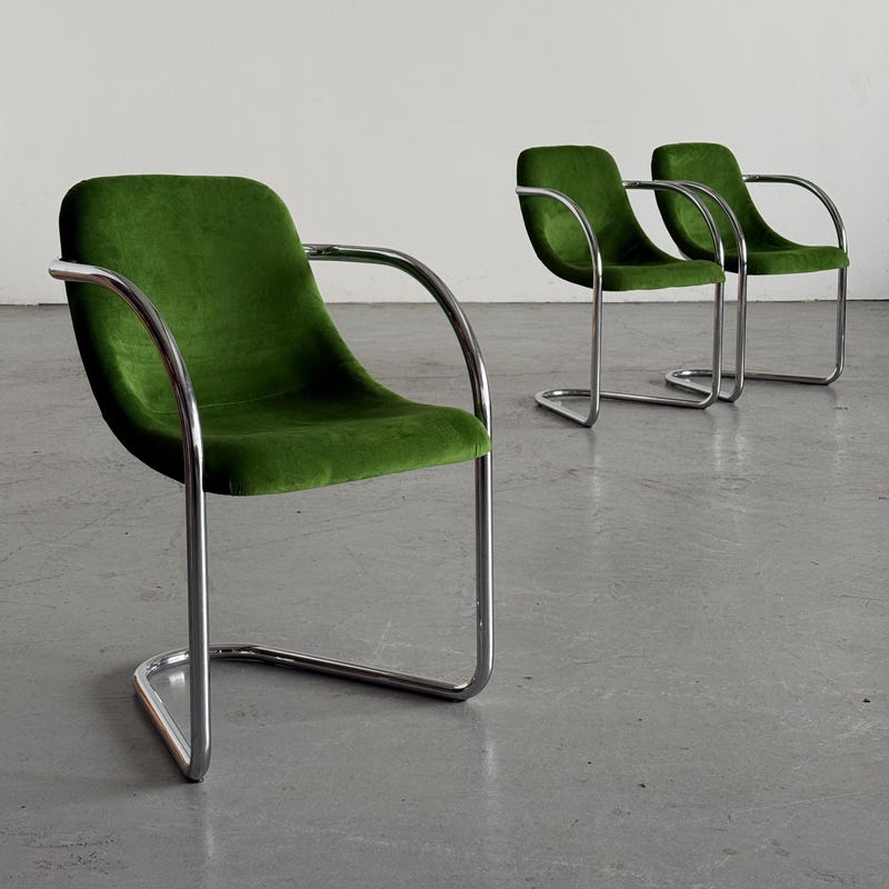 Tbular Shell 70s Curved Armchair - Etsy