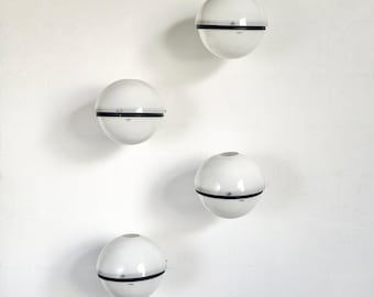 Set of 4 Italian Space Age Globe Wall Lamps by Harvey Guzzini, 1960s