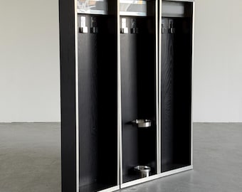 Modernist Architectural Hallway Wardrobe Unit with Lighting, Italy 1970s