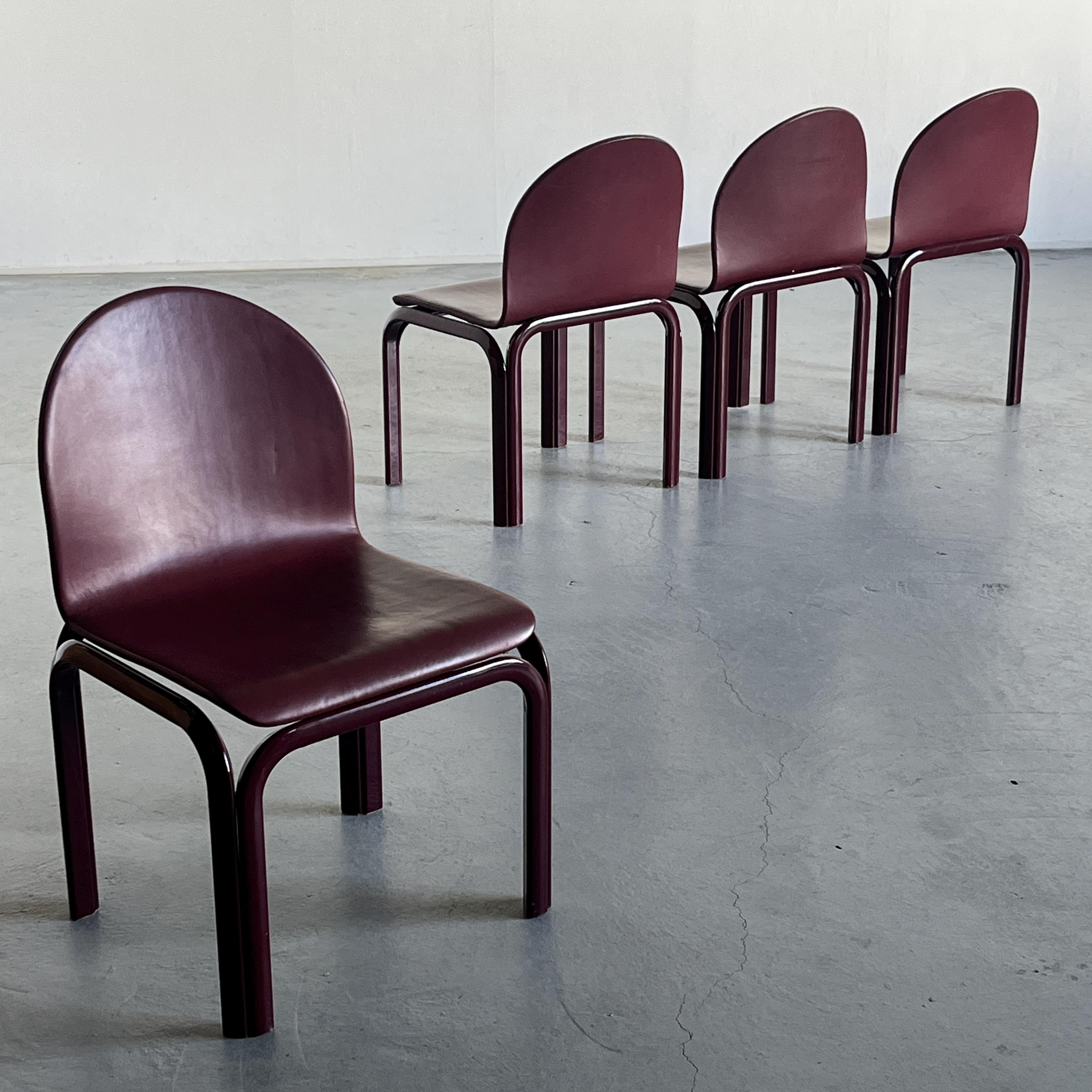 Gae Aulenti 'orsay' Dining Chair for Knoll International in Maroon