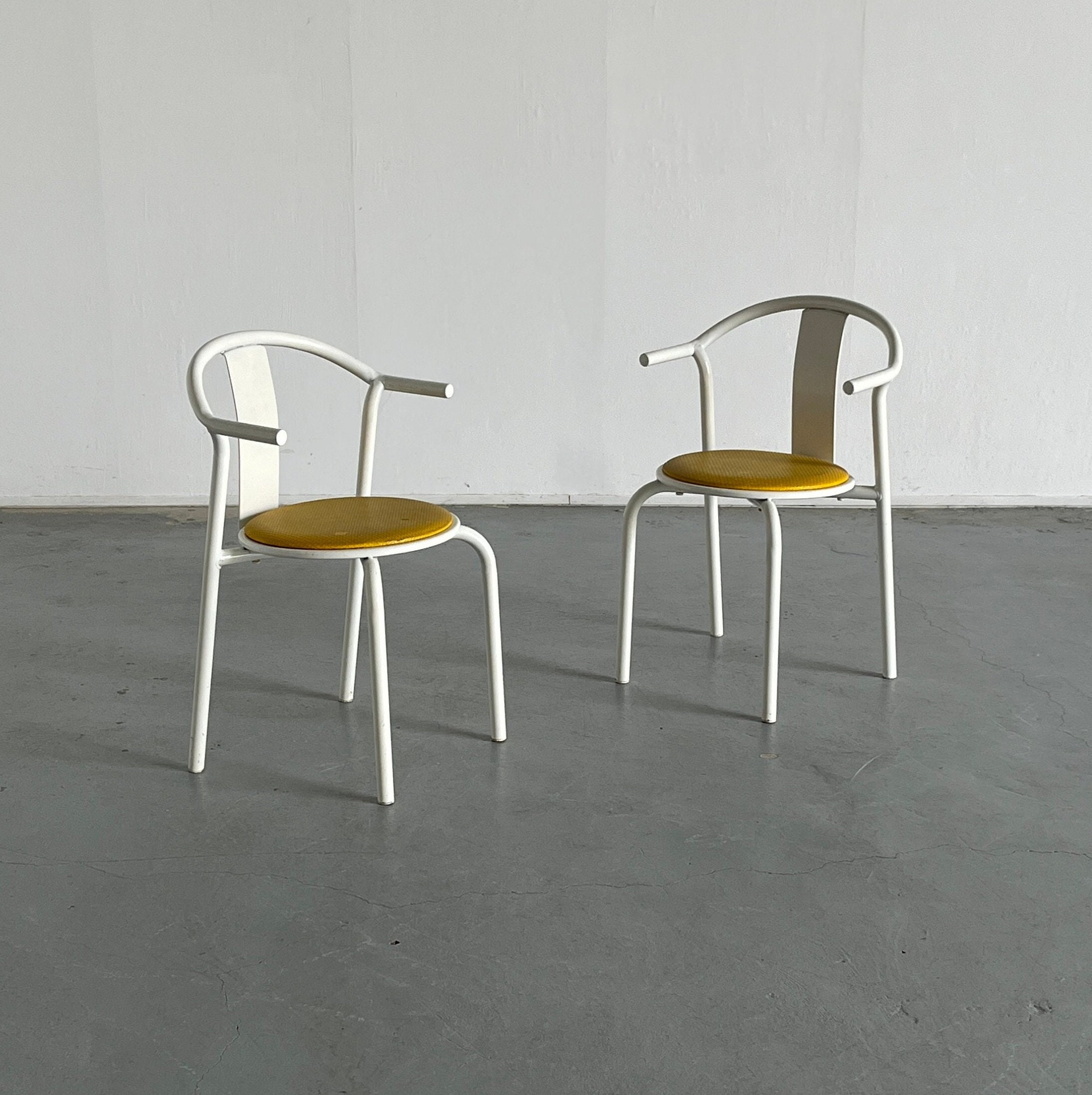 椅子 Post Modern Chair OLD IKEA Pair of Vintage Ikea Postmodern Memphis MAXMO Metal Dining Chairs