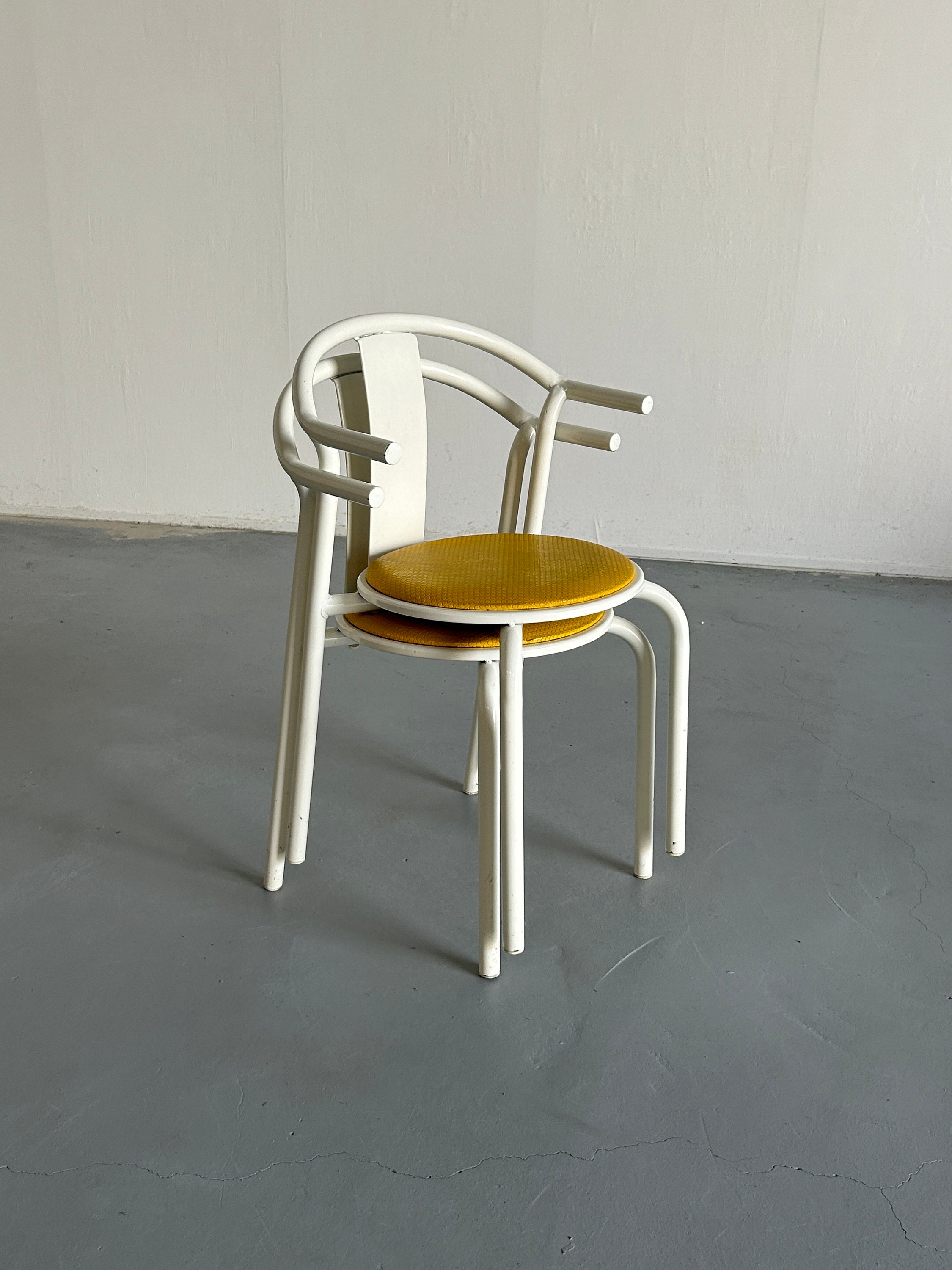 椅子 Post Modern Chair OLD IKEA Pair of Vintage Ikea Postmodern Memphis MAXMO Metal Dining Chairs