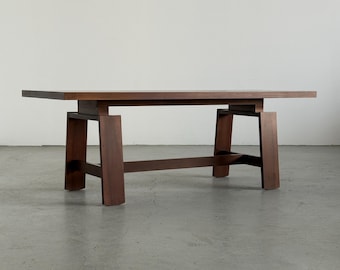 Large Walnut Dining Table by Silvio Coppola for Bernini, 1960s Italy