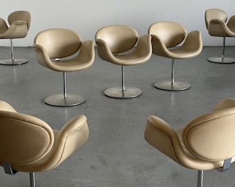 1 of 14 Artifort Little Tulip Leather Armchairs F163 by Pierre Paulin