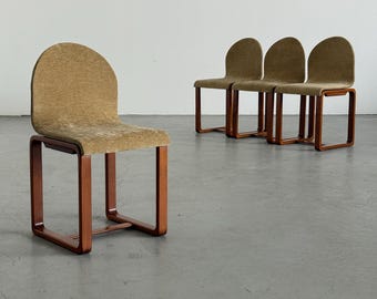 Set of Four Mid-Century Bentwood Dining Chairs in the Style of Afra & Tobia Scarpa