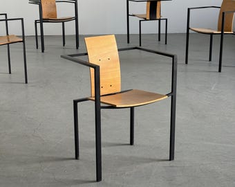 1 of 6 Memphis Design Postmodern Geometrical Chair by Karl Friedrich Förster for KFF, 1980s Germany