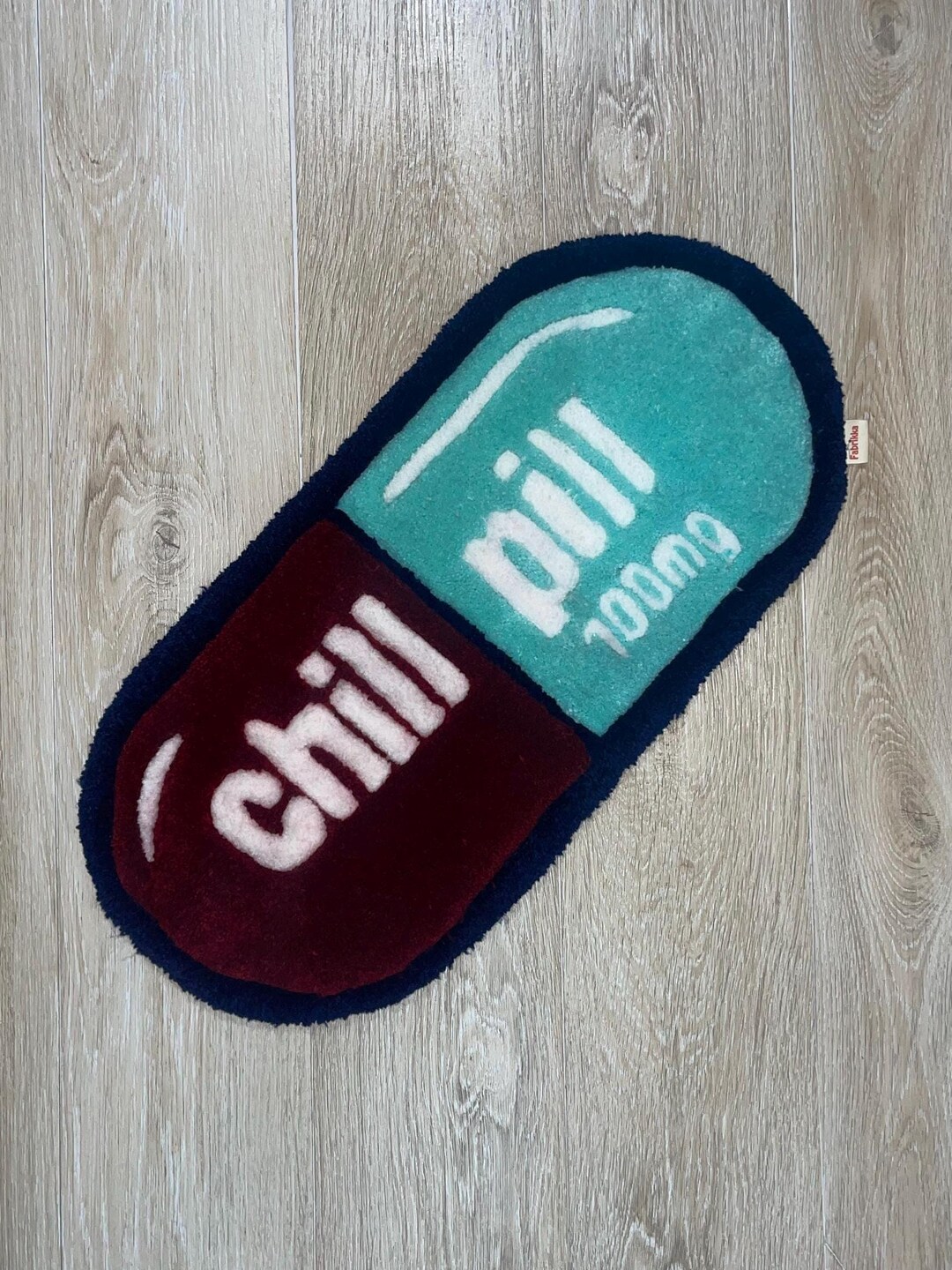 Chill Rug Chill Pill Rug | Fun Handmade Mat - Etsy