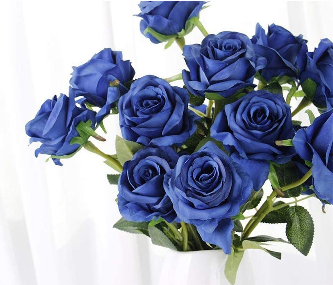 Artificial Long Stem Roses Set of 12 Silk Flowers for Home Etsy