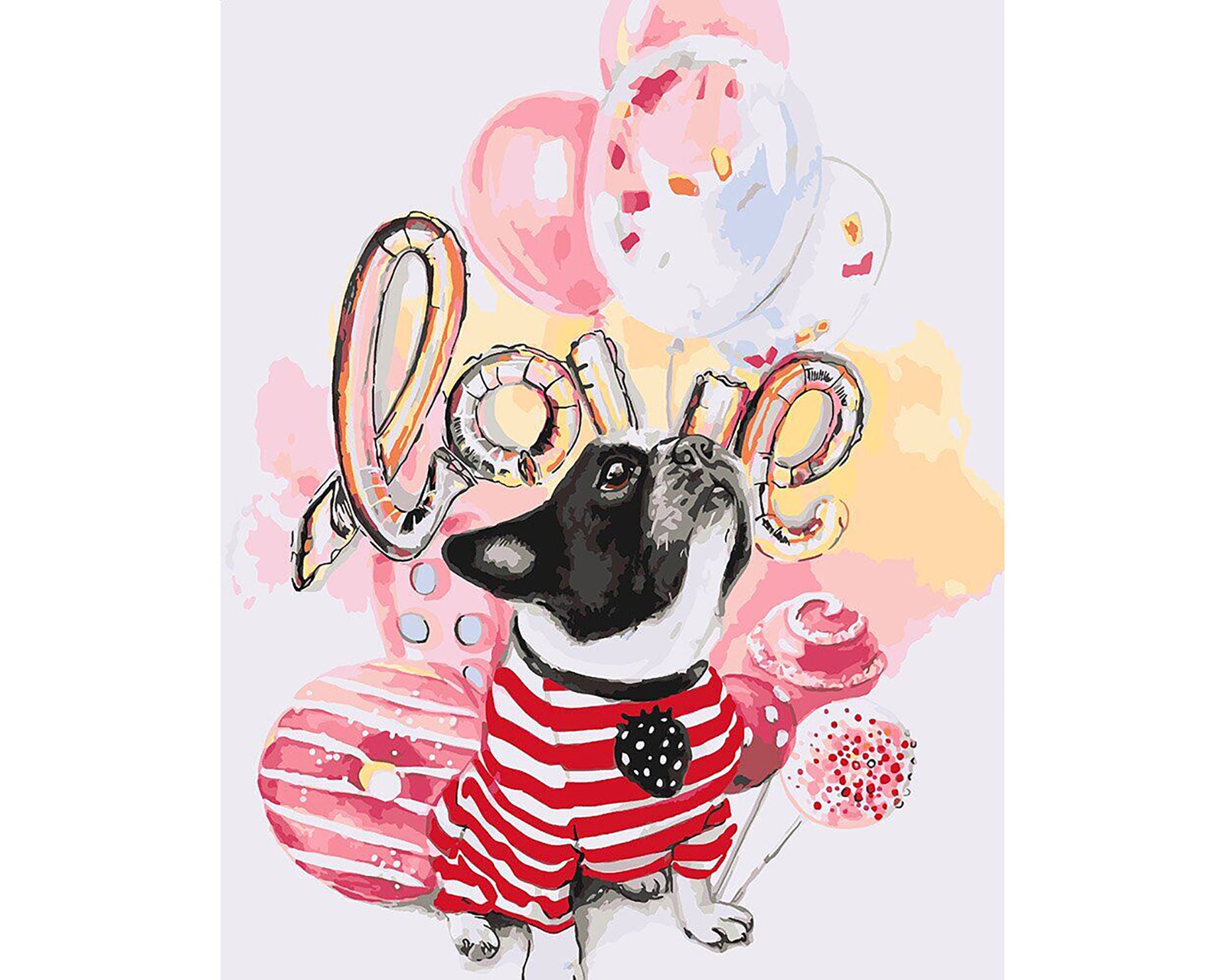 Dog paint by number kit adult French bulldog paint by number Etsy