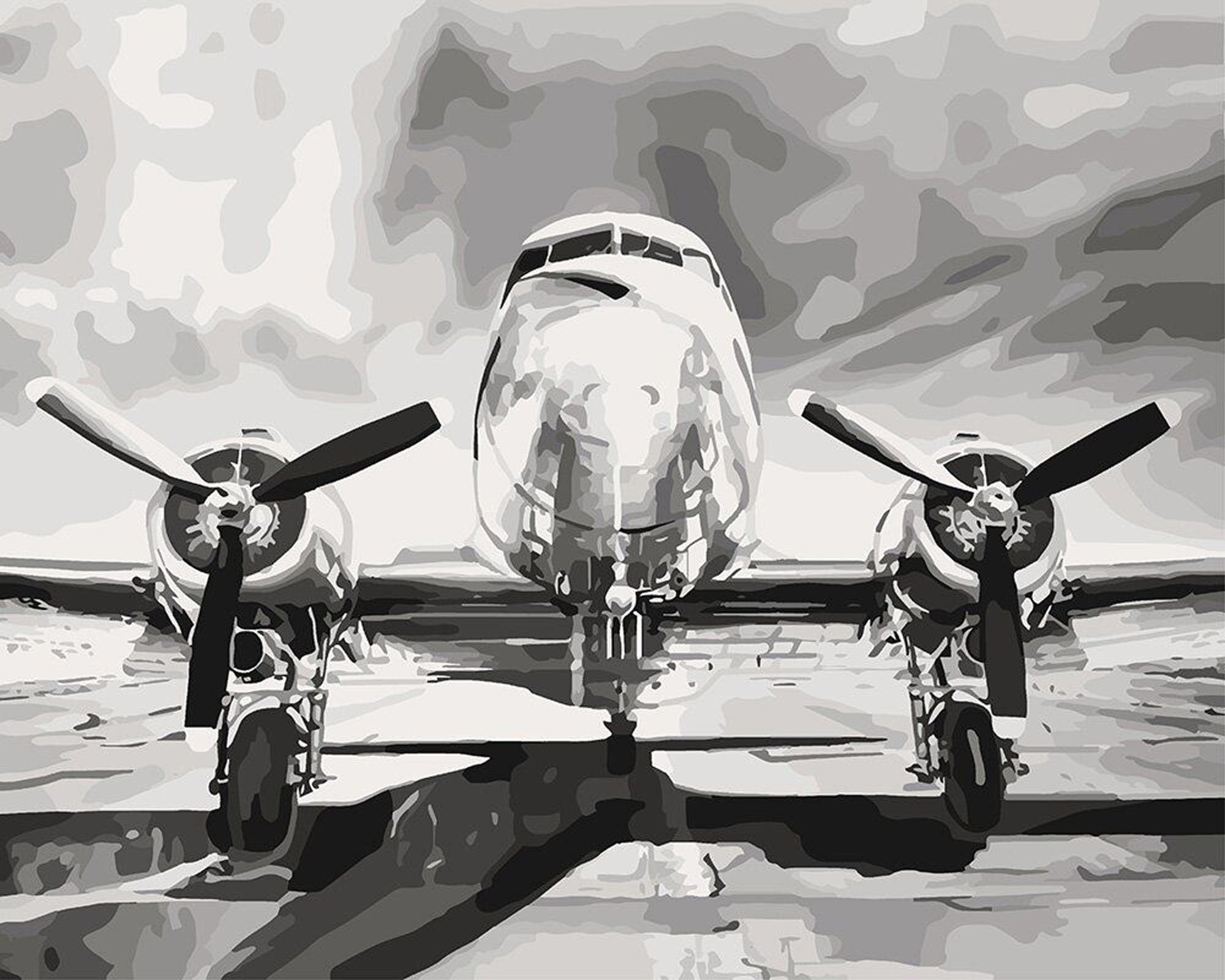 Plane Paint by number kit for men Airplane paint by numbers Etsy