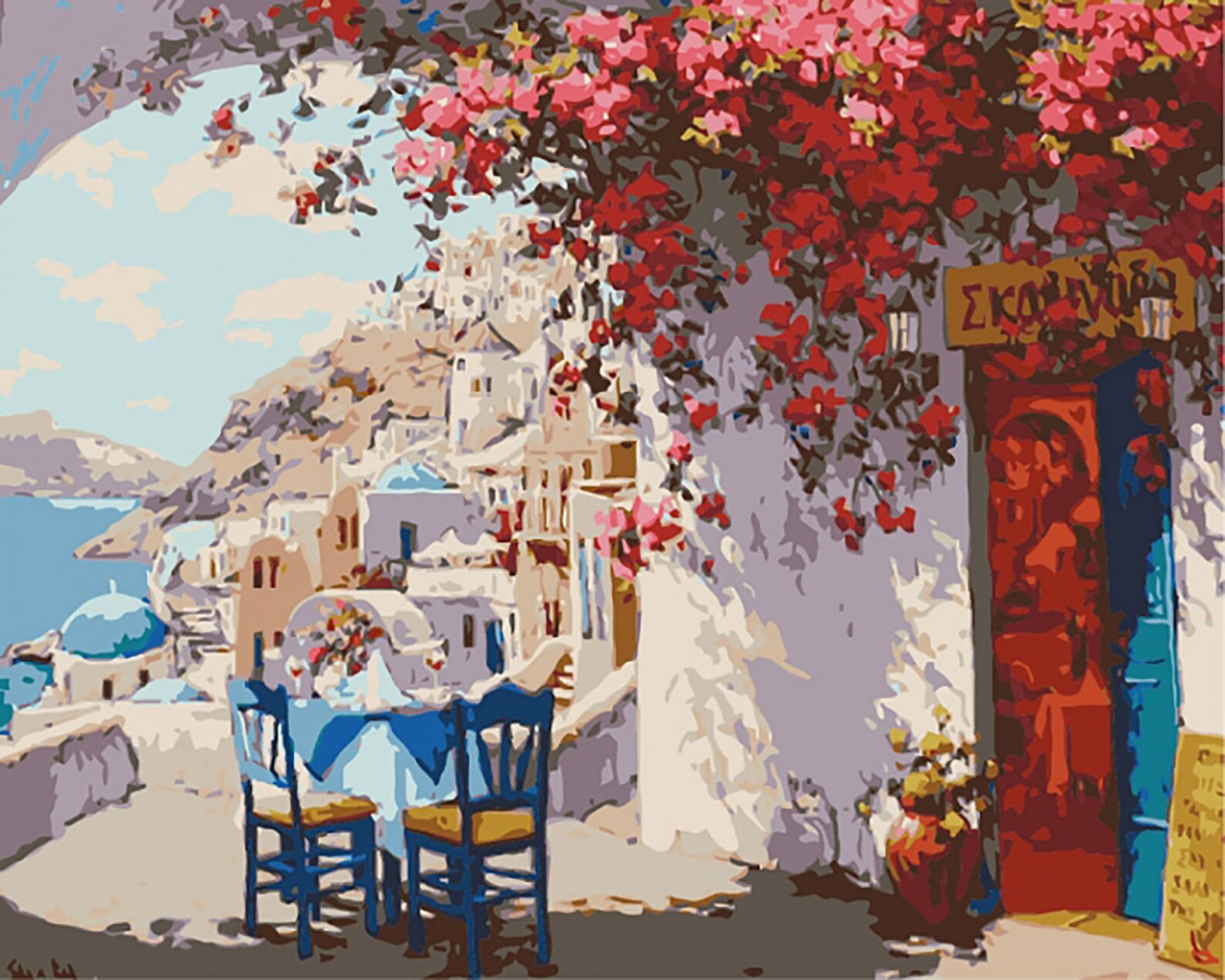 Paint by number kit adult Santorini Greece paint by numbers Etsy