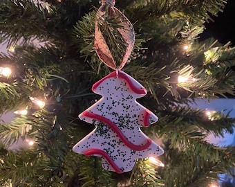 Clay Christmas Tree Cookie Ornament | Handmade Ornament | Polymer Clay Christmas Ornament