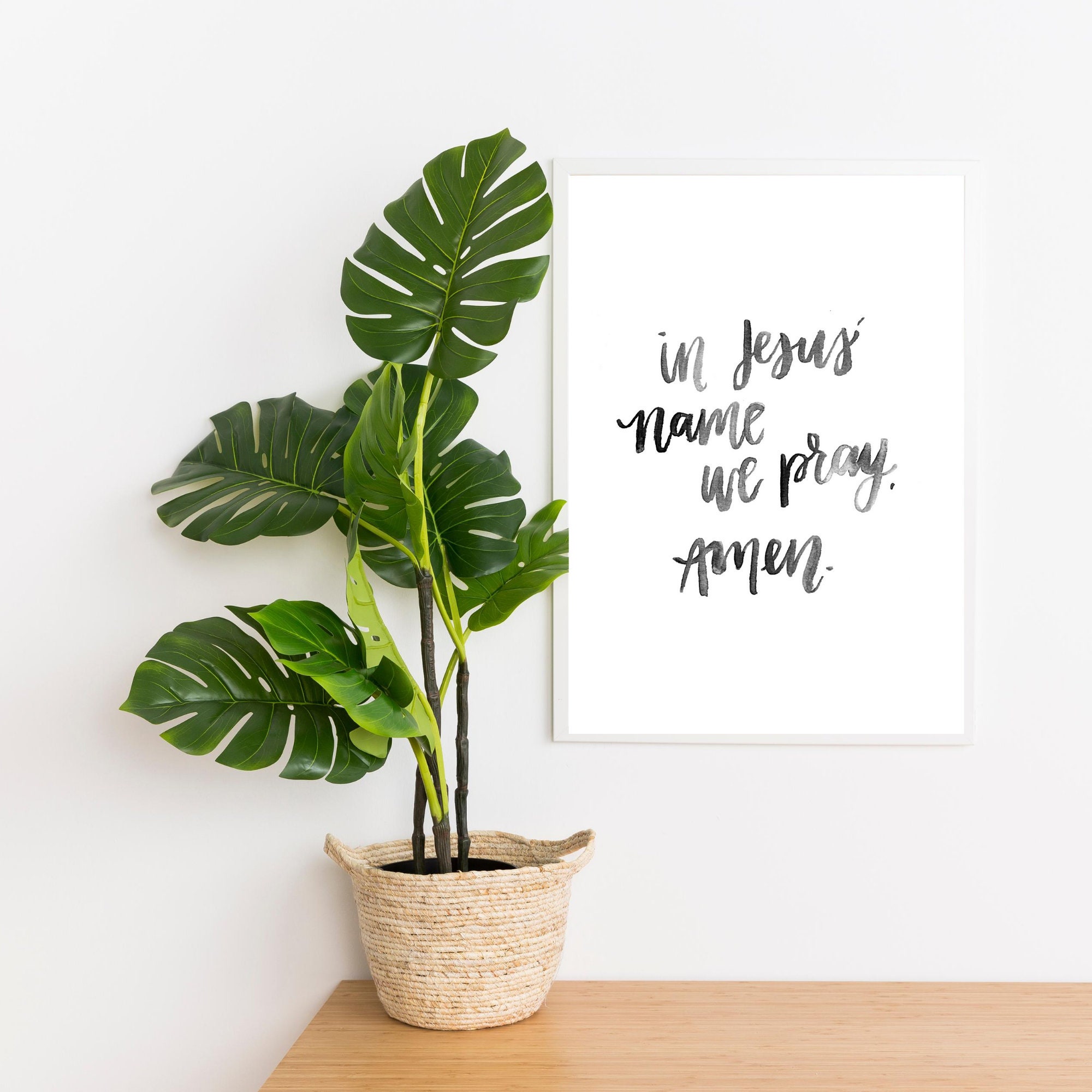 In Jesus Name We Pray Amen 8x10 11x14 Print Black Etsy