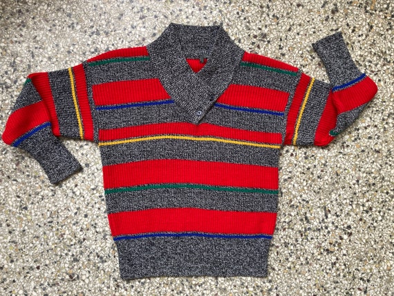 Colorful Salt & Pepper Striped Pullover Sweater, … - image 5