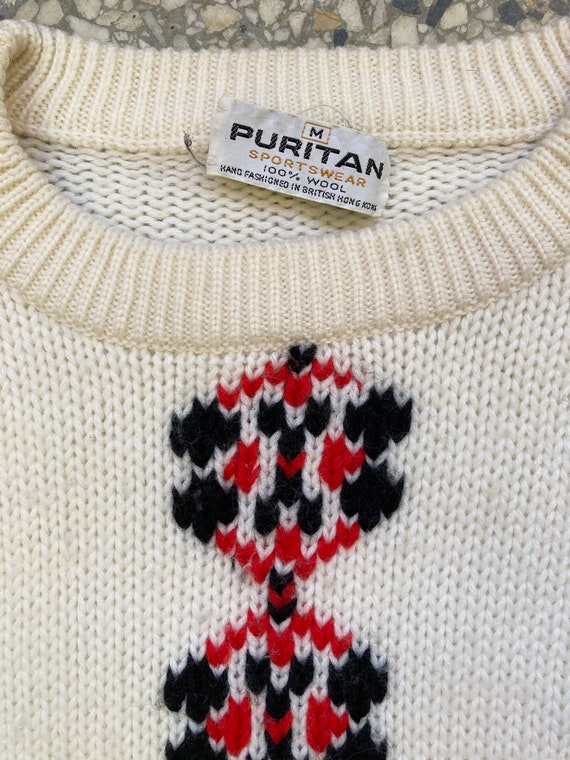 Puritan Sportswear, 100% Wool, Crew Neck Sweater - image 2