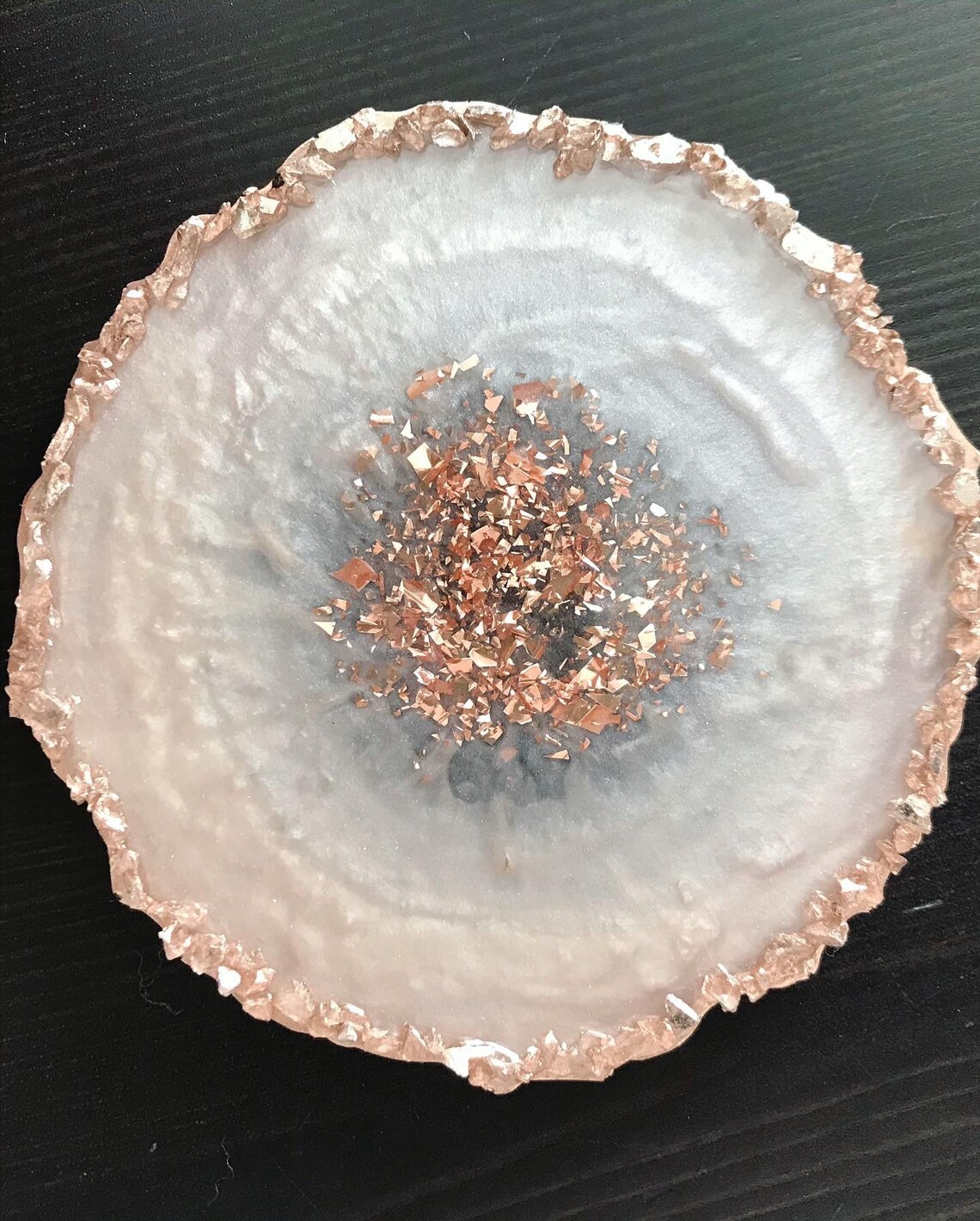 Light Pink Geode/agate Resin Coasters Gold Leaf and Gilding Etsy
