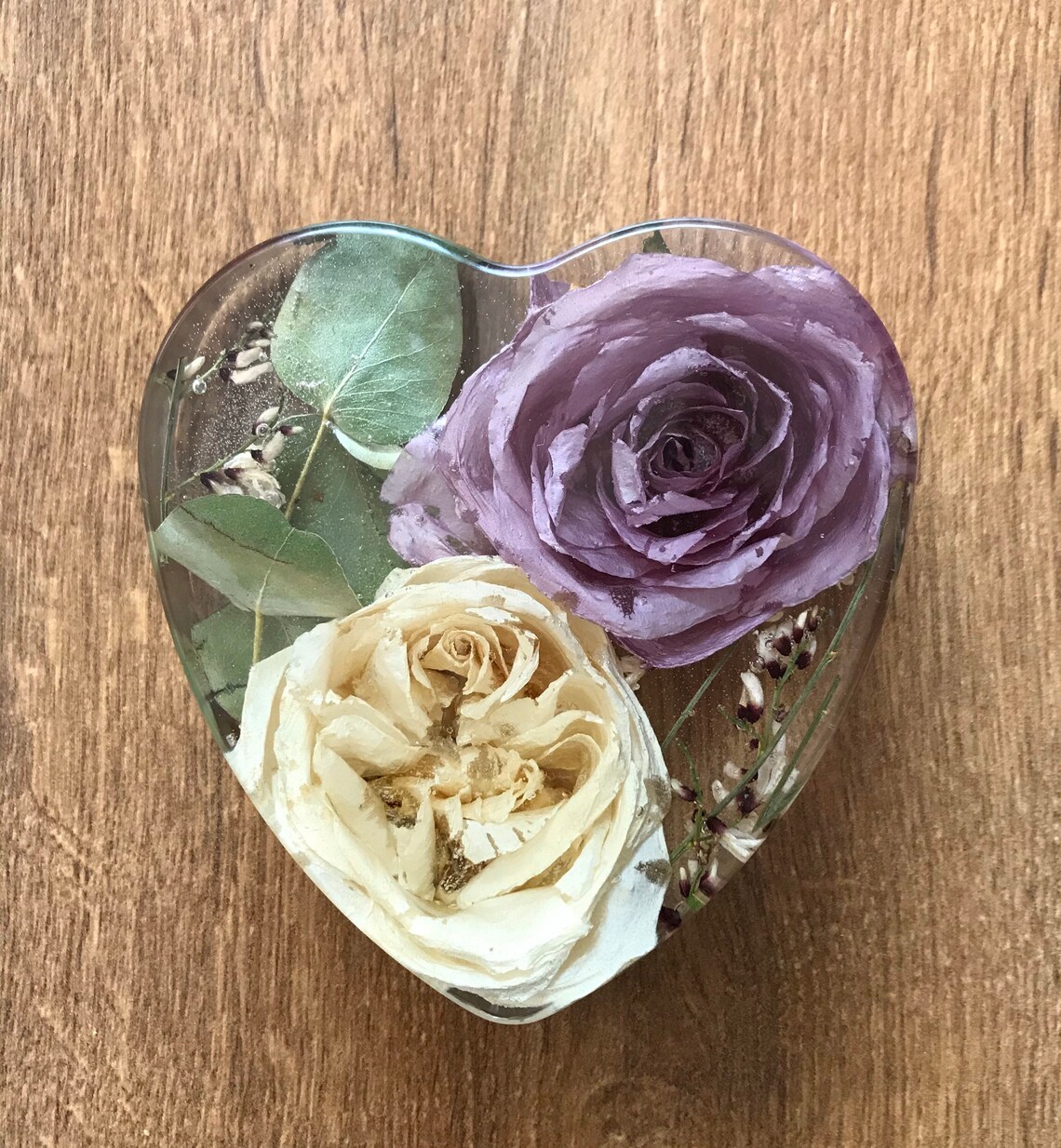 Wedding and Funeral Keepsakeheartresin Heart Flowers Etsy