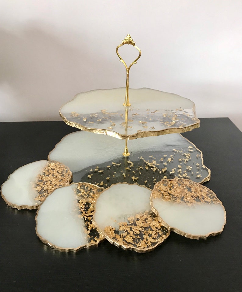 Cupcake Serving Stand Resin Platter White Vanity Trays Etsy