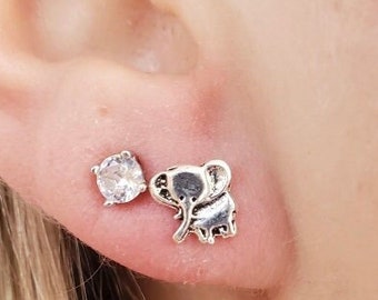 Darling Sterling Silver Baby Elephant Earrings
